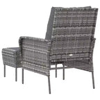 vidaXL Garden Lounge Chair with Cushions and Footstool