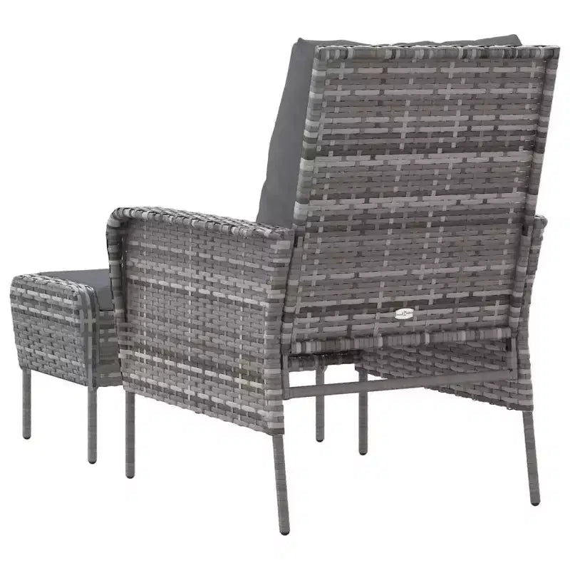 vidaXL Garden Lounge Chair with Cushions and Footstool