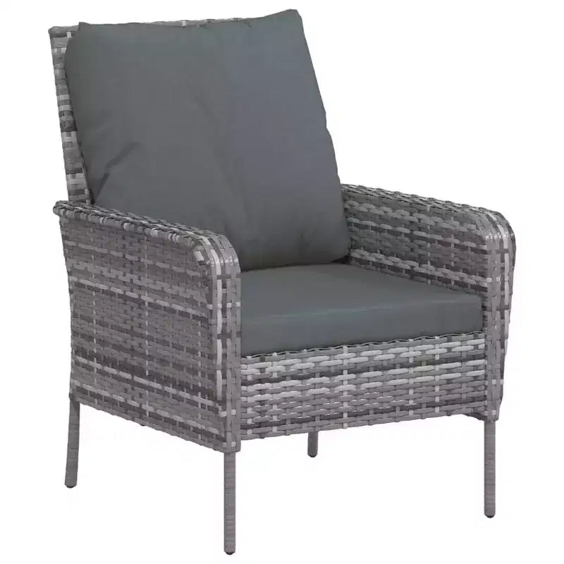 vidaXL Garden Lounge Chair with Cushions and Footstool