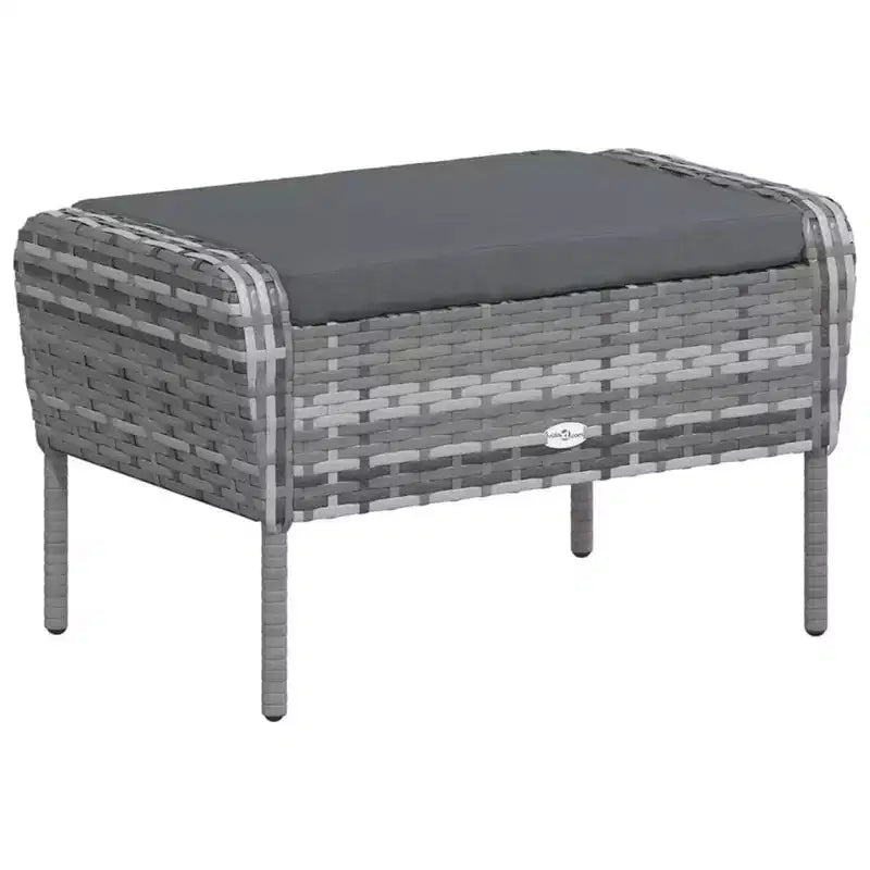 vidaXL Garden Lounge Chair with Cushions and Footstool