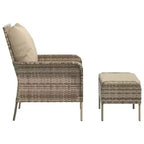 vidaXL Garden Lounge Chair with Cushions and Footstool