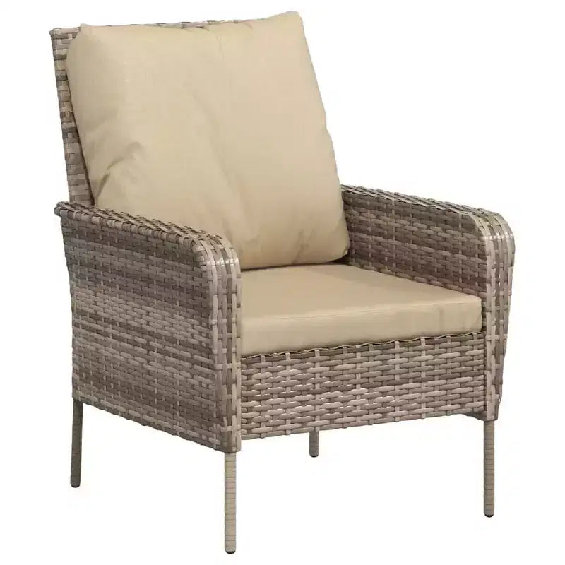 vidaXL Garden Lounge Chair with Cushions and Footstool