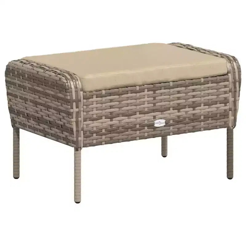 vidaXL Garden Lounge Chair with Cushions and Footstool