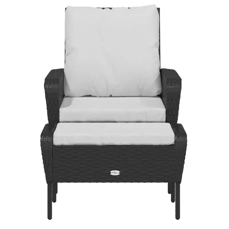 vidaXL Garden Lounge Chair with Cushions and Footstool