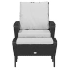 vidaXL Garden Lounge Chair with Cushions and Footstool