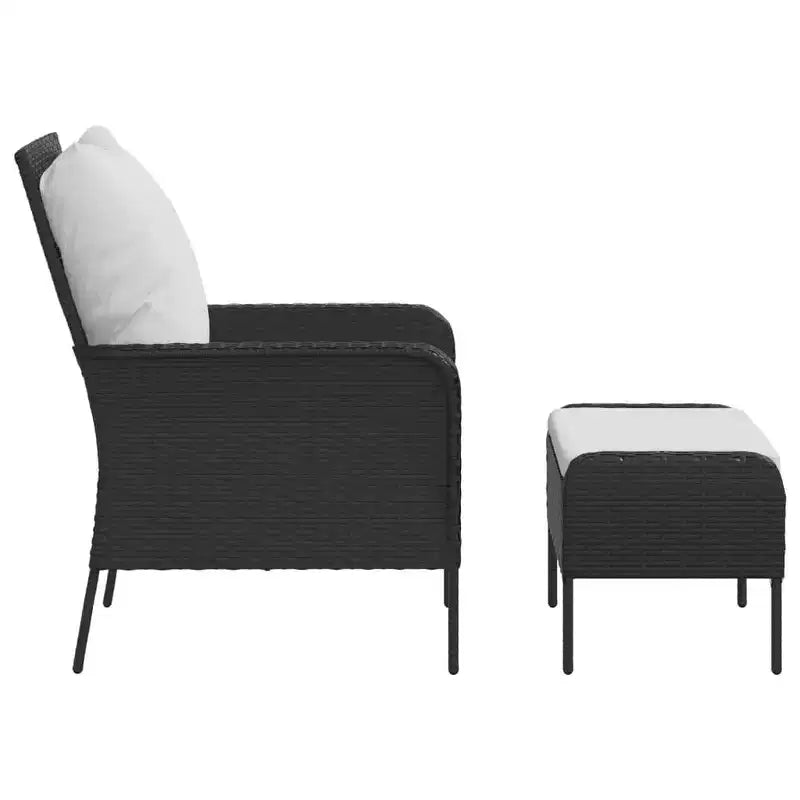 vidaXL Garden Lounge Chair with Cushions and Footstool