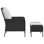 vidaXL Garden Lounge Chair with Cushions and Footstool
