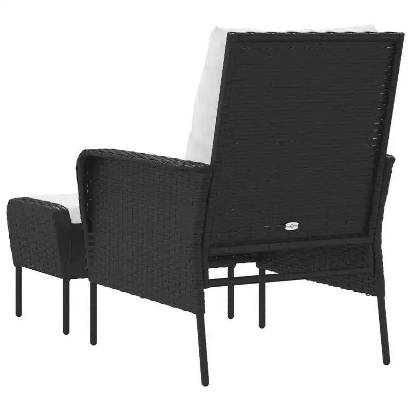 vidaXL Garden Lounge Chair with Cushions and Footstool