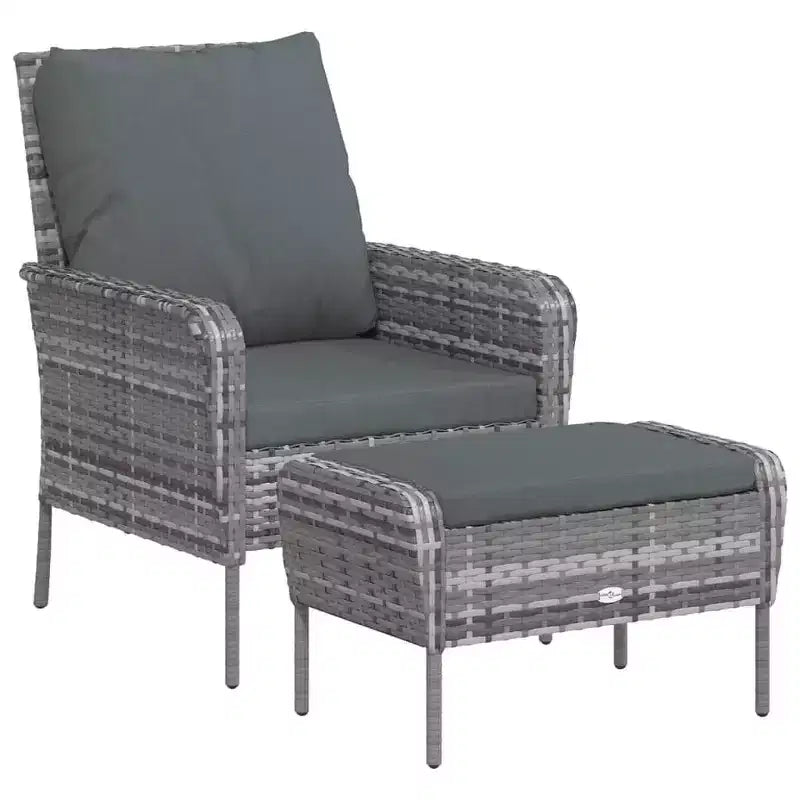 vidaXL Set poltrona da giardino con cuscini e poggiapiedi