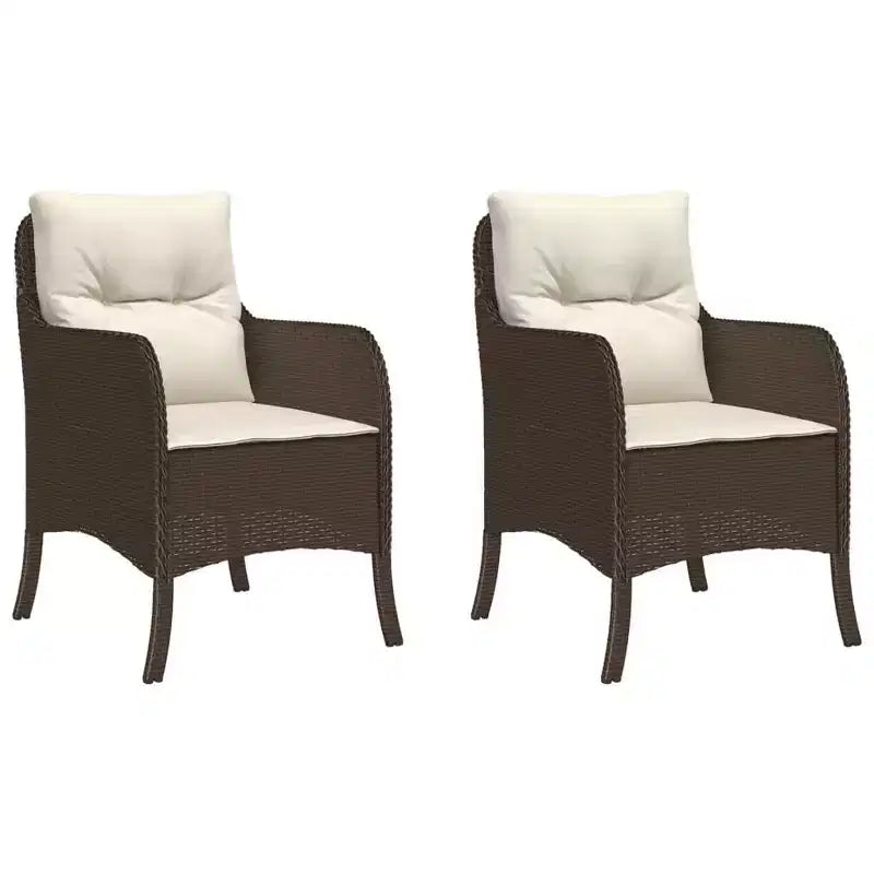 vidaXL Garden Chair Set of 2 PE Rattan Standard Removable Covers