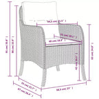 vidaXL Set di 2 Sedie da Giardino in Rattan PE Standard con Rivestimento Rimovibile