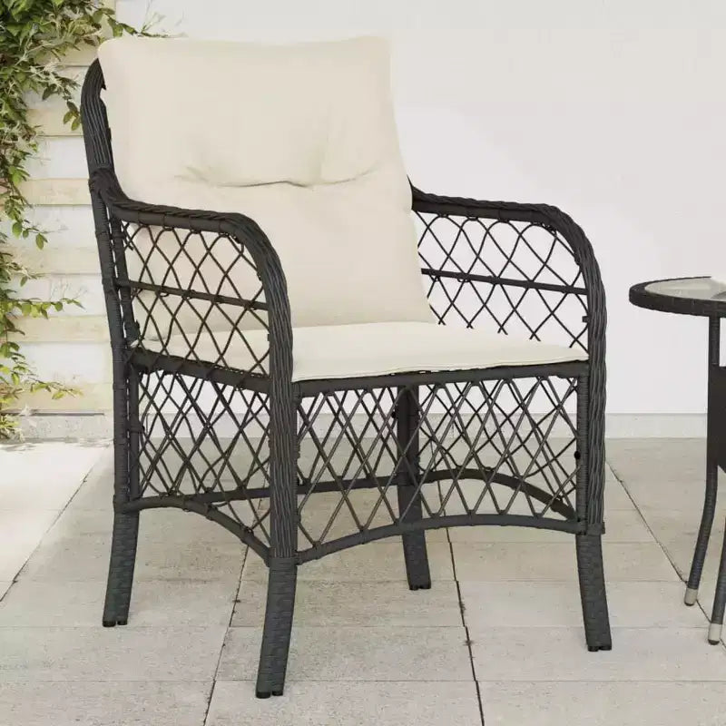 vidaXL Set di 2 Sedie da Giardino in Rattan PE Standard con Rivestimento Rimovibile