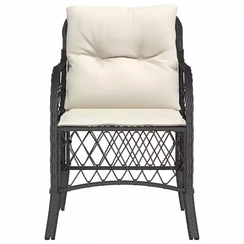vidaXL Set di 2 Sedie da Giardino in Rattan PE Standard con Rivestimento Rimovibile