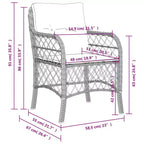 vidaXL Set di 2 Sedie da Giardino in Rattan PE Standard con Rivestimento Rimovibile