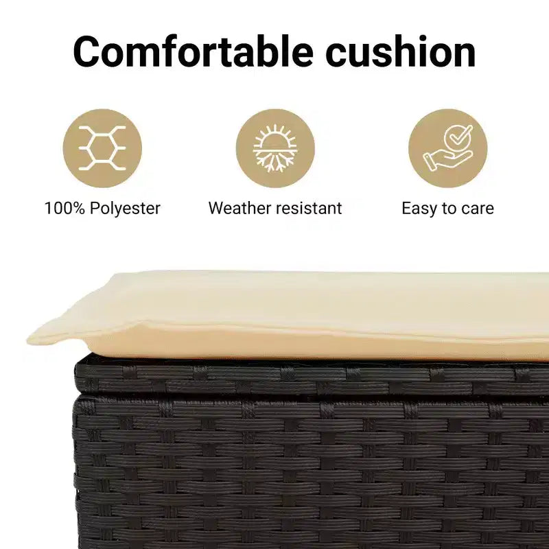 vidaXL Set di 2 Sedie da Giardino in Rattan PE Standard con Rivestimento Rimovibile