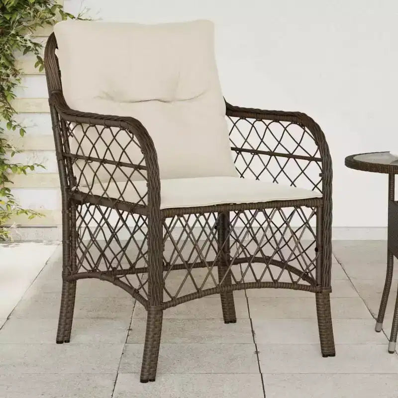 vidaXL Set di 2 Sedie da Giardino in Rattan PE Standard con Rivestimento Rimovibile