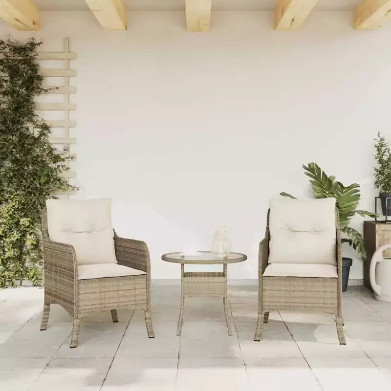 vidaXL Set di 2 Sedie da Giardino in Rattan PE Standard con Rivestimento Rimovibile