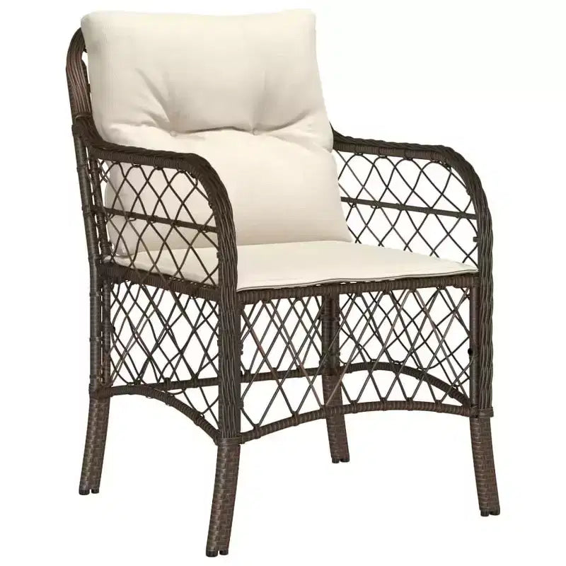 vidaXL Set di 2 Sedie da Giardino in Rattan PE Standard con Rivestimento Rimovibile