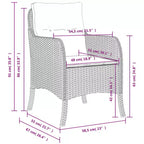 vidaXL Set di 2 Sedie da Giardino in Rattan PE Standard con Rivestimento Rimovibile
