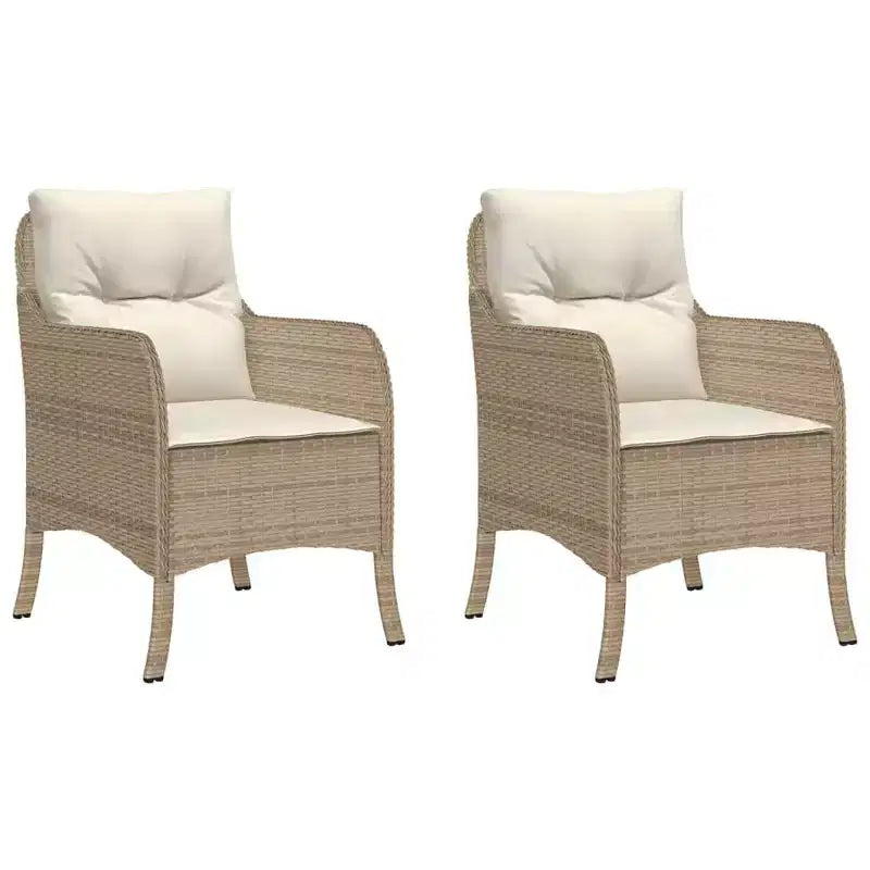 vidaXL Set di 2 Sedie da Giardino in Rattan PE Standard con Rivestimento Rimovibile