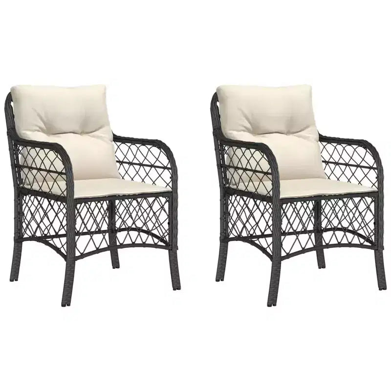vidaXL Set di 2 Sedie da Giardino in Rattan PE Standard con Rivestimento Rimovibile