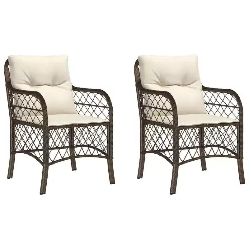 vidaXL Set di 2 Sedie da Giardino in Rattan PE Standard con Rivestimento Rimovibile