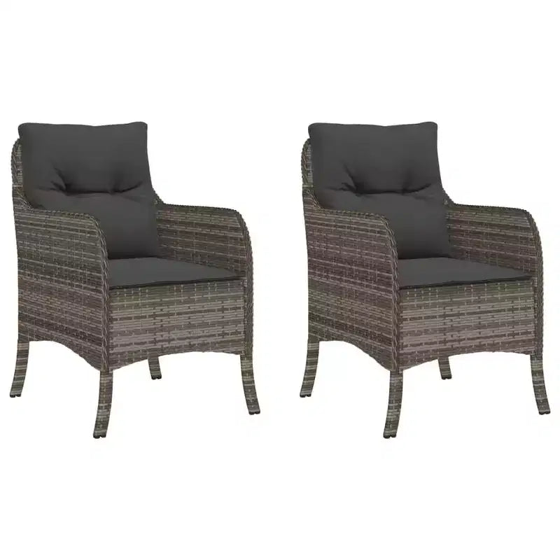 vidaXL Set di 2 Sedie da Giardino in Rattan PE Standard con Rivestimento Rimovibile