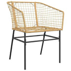 vidaXL Garden Chairs Set with Cushions Poly Rattan