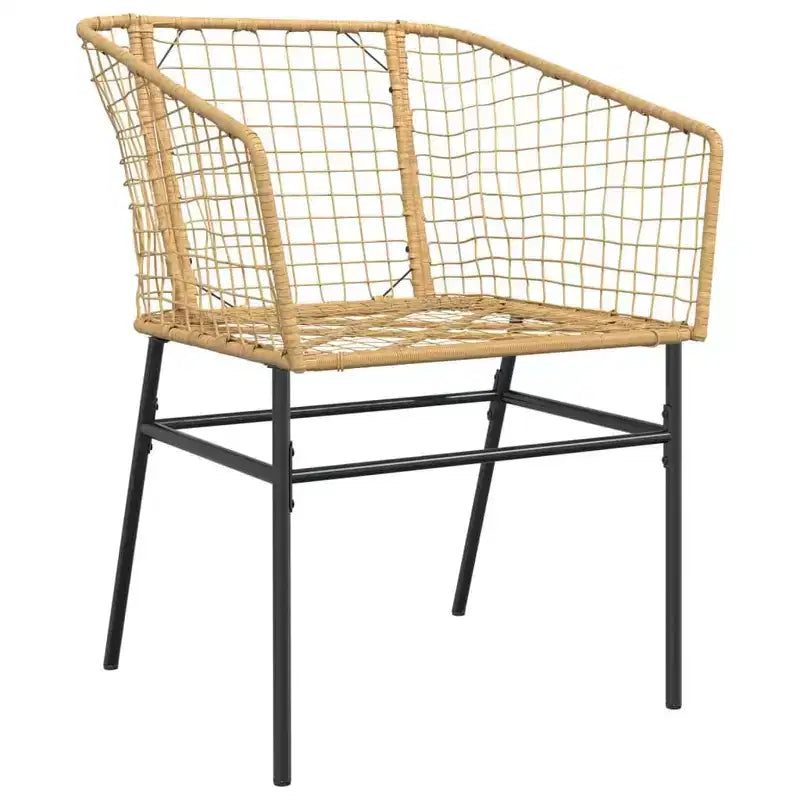 vidaXL Garden Chairs Set with Cushions Poly Rattan