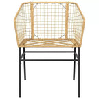 vidaXL Garden Chairs Set with Cushions Poly Rattan