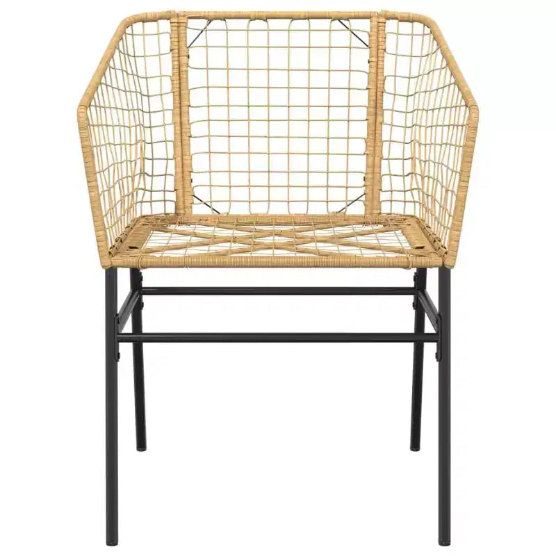 vidaXL Garden Chairs Set with Cushions Poly Rattan