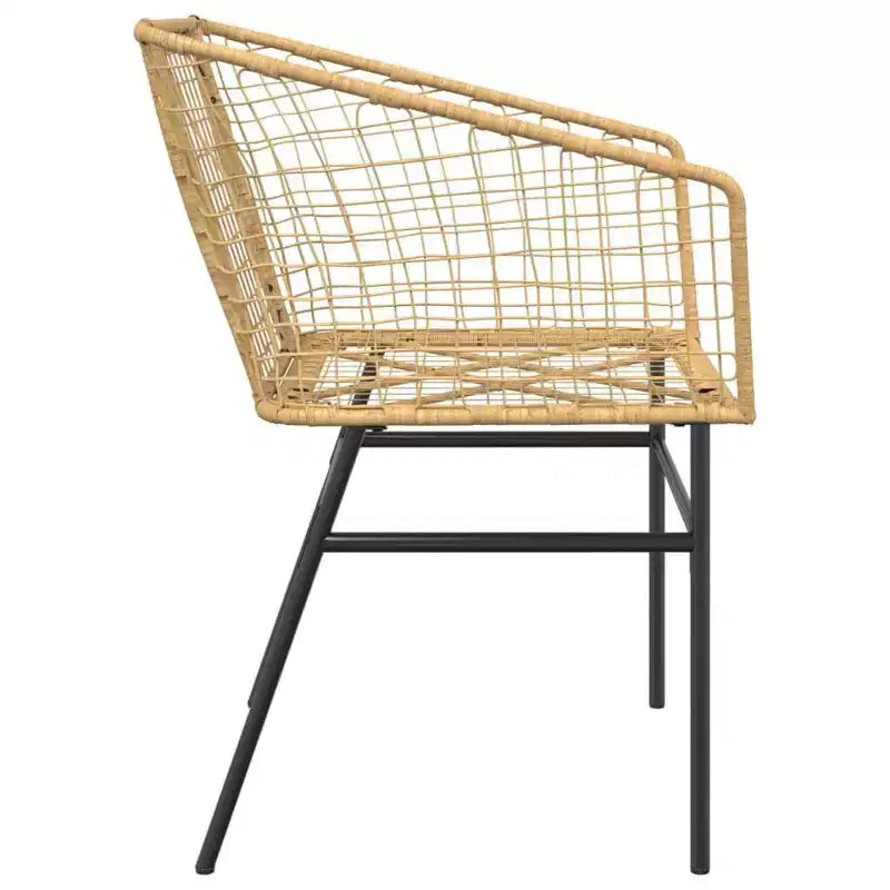 vidaXL Garden Chairs Set with Cushions Poly Rattan