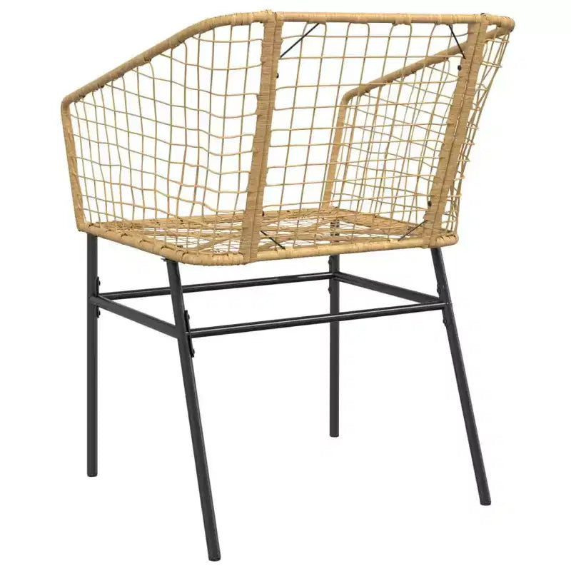 vidaXL Garden Chairs Set with Cushions Poly Rattan