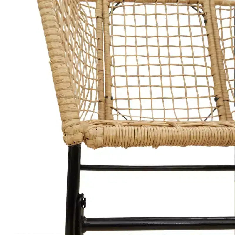 vidaXL Garden Chairs Set with Cushions Poly Rattan