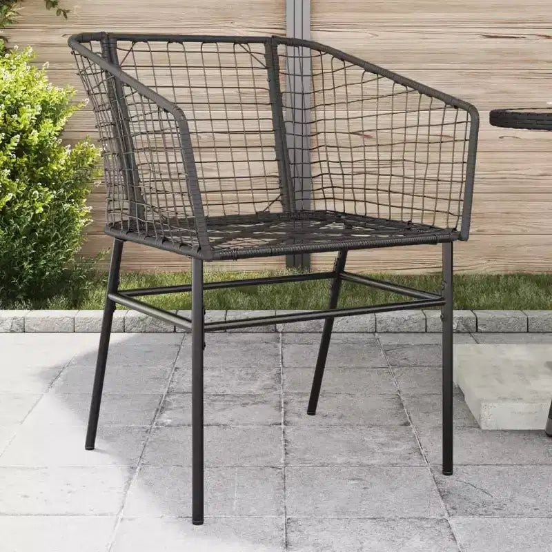 vidaXL Garden Chairs Set with Cushions Poly Rattan