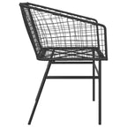 vidaXL Garden Chairs Set with Cushions Poly Rattan