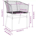 vidaXL Garden Chairs Set with Cushions Poly Rattan