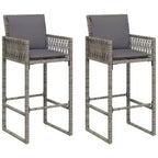 vidaXL Garden Bar Stool PE rattan, powder-coated steel, 100% polyester