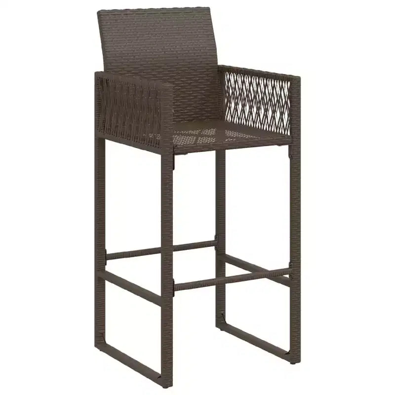 vidaXL Sgabello da Bar da Giardino in Rattan PE, Acciaio Verniciato a Polvere, 100% Poliestere