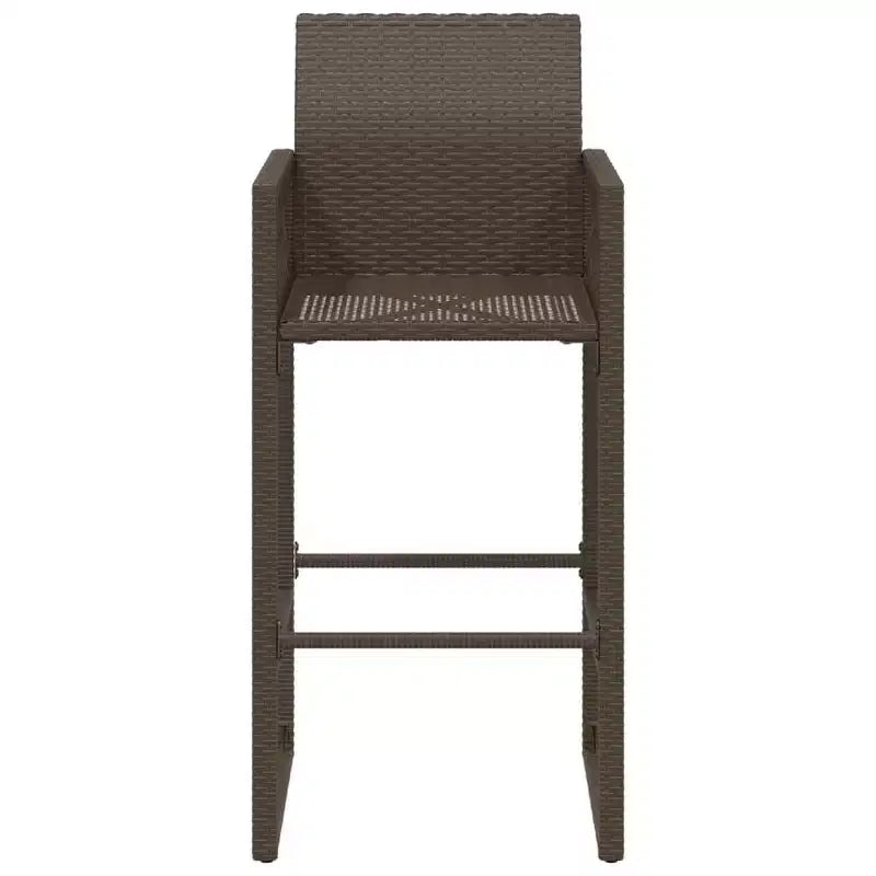 vidaXL Sgabello da Bar da Giardino in Rattan PE, Acciaio Verniciato a Polvere, 100% Poliestere