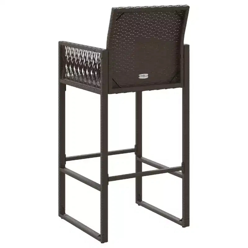 vidaXL Sgabello da Bar da Giardino in Rattan PE, Acciaio Verniciato a Polvere, 100% Poliestere