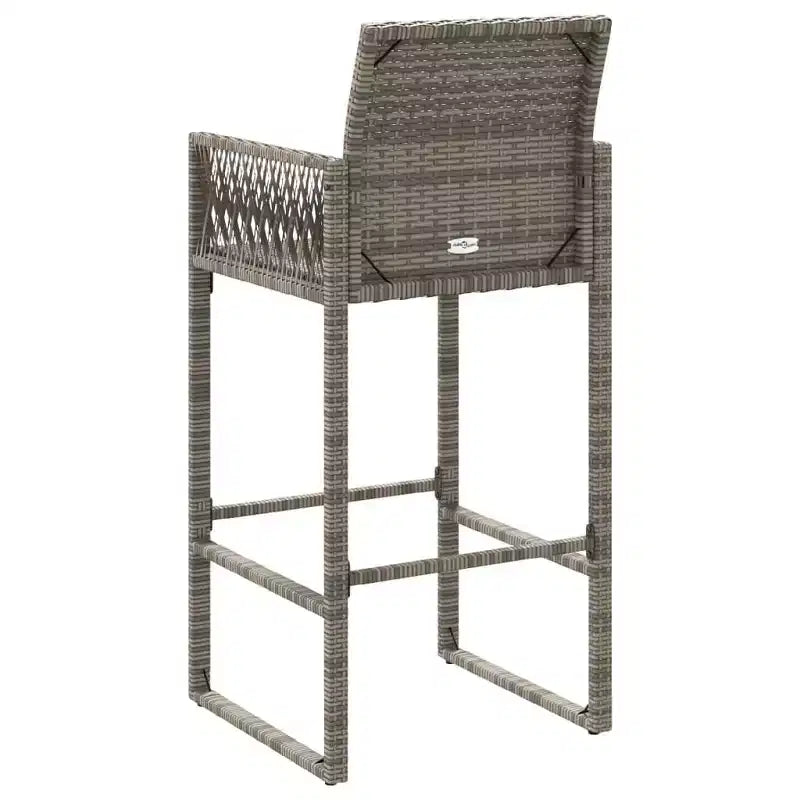 vidaXL Sgabello da Bar da Giardino in Rattan PE, Acciaio Verniciato a Polvere, 100% Poliestere