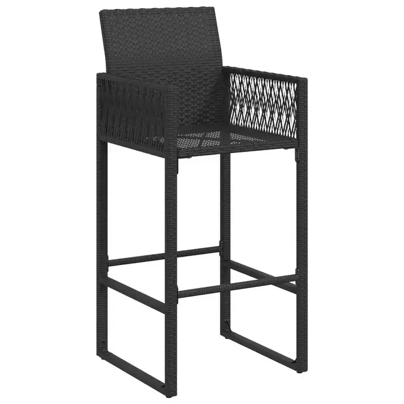 vidaXL Sgabello da Bar da Giardino in Rattan PE, Acciaio Verniciato a Polvere, 100% Poliestere