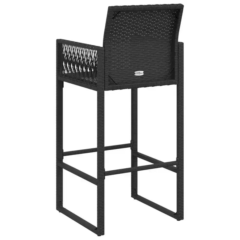 vidaXL Sgabello da Bar da Giardino in Rattan PE, Acciaio Verniciato a Polvere, 100% Poliestere