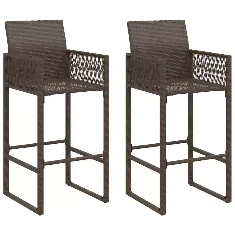 vidaXL Sgabello da Bar da Giardino in Rattan PE, Acciaio Verniciato a Polvere, 100% Poliestere