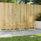 vidaXL Set di 8 Sedie da Giardino in Bambù Naturale Medie Pieghevoli Rustiche