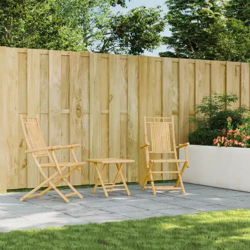vidaXL Set di 8 Sedie da Giardino in Bambù Naturale Medie Pieghevoli Rustiche