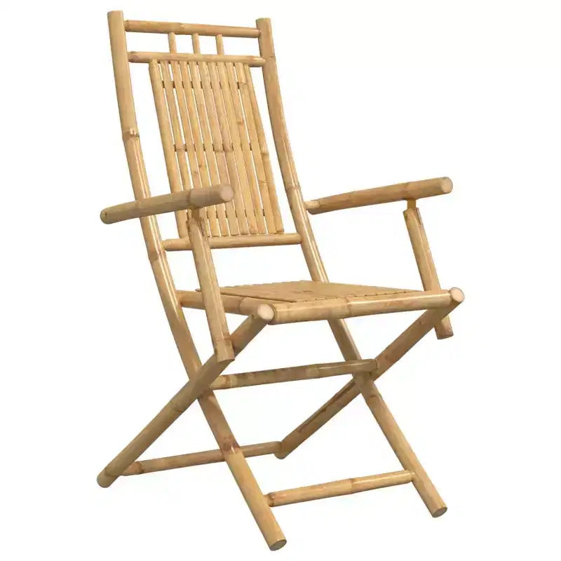vidaXL Set di 8 Sedie da Giardino in Bambù Naturale Medie Pieghevoli Rustiche