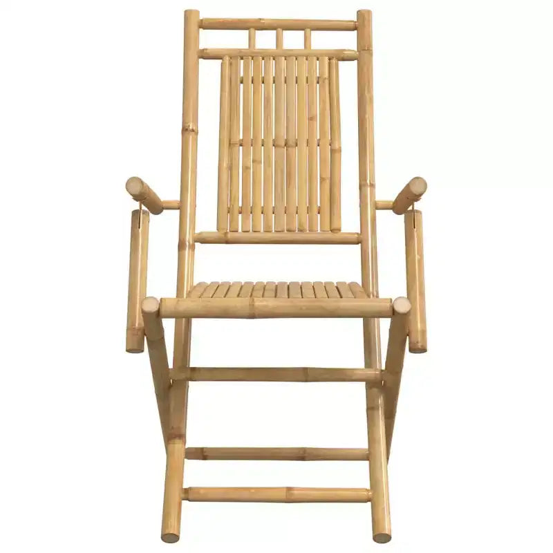 vidaXL Set di 8 Sedie da Giardino in Bambù Naturale Medie Pieghevoli Rustiche