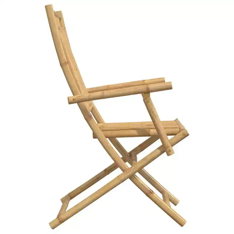 vidaXL Set di 8 Sedie da Giardino in Bambù Naturale Medie Pieghevoli Rustiche